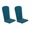 Merrick Lane Riviera Set Of 2 Indoor/Outdoor High Back Adirondack Chair Cushions with Elastic Strap and Water Resistant Covers